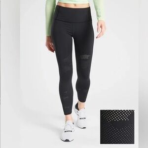 Athleta Persistence Laser Cut 7/8 Tights Leggings Black Size Extra Small XS